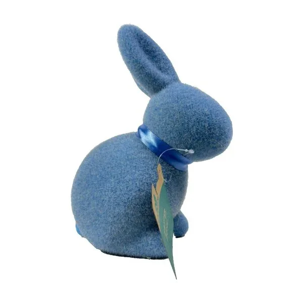 Way To Celebrate Easter Flocked Blue Bunny 9" Lightweight Decor - Picture 8 of 13